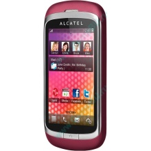 Красно-розовый телефон Alcatel One Touch 818 (Симферополь)