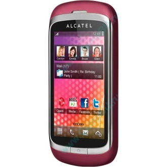 Красно-розовый телефон Alcatel One Touch 818 (Симферополь)
